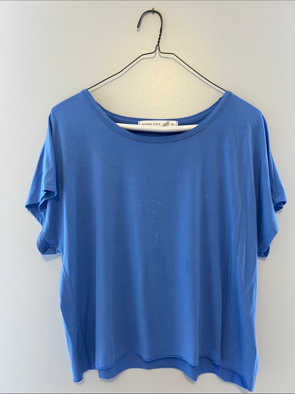 Altar’d State Blue Women's Short Sleeve Top